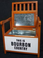 THIS IS BOURBON COUNTRY WOODEN SEAT CHAIR WITH ICE DRINKS COOLER BOX - The Bowerbirds Nest of Treasures