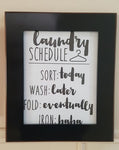 LAUNDRY SCHEDULE SORT WASH FOLD SIGN WALL ART FRAME HOME DECOR - The Bowerbirds Nest of Treasures