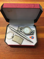 MENS SILVER WATCH KEYRING AND PEN Gift Set Fathers Day Gift - The Bowerbirds Nest of Treasures