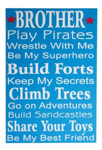 Brother Best Friend Boys Wooden Wall Art Sign - The Bowerbirds Nest of Treasures