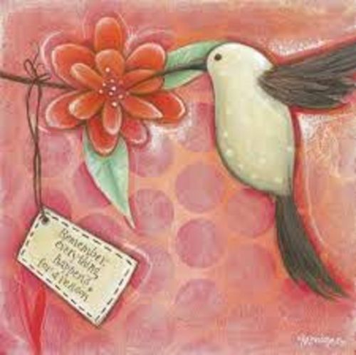 HUMMINGBIRD Red Wall Hang or Stand Alone Inspirational Feel Good Canvas - The Bowerbirds Nest of Treasures