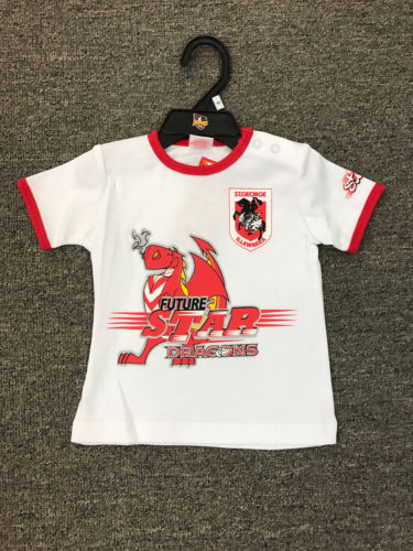 OFFICIAL LICENSED MASCOTS NRL DRAGONS KIDS FUTURE STAR T SHIRT SIZE 4 - The Bowerbirds Nest of Treasures
