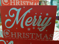 Merry Christmas Wooden Block Decoration