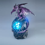 LED Dragon with Crystal Ball Statue
