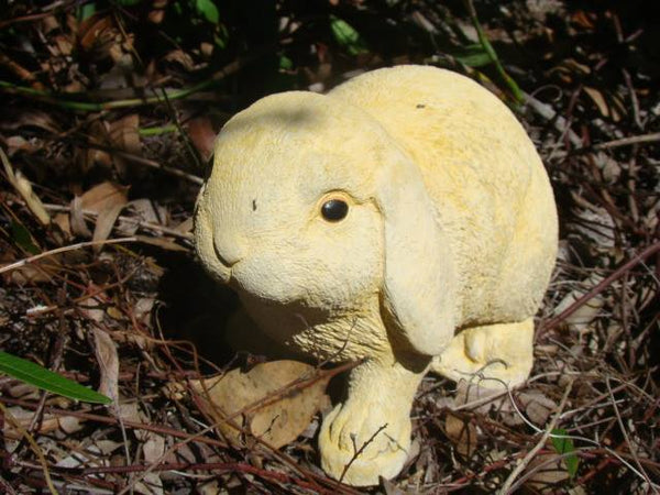 Small Lop Eared Rabbit Concrete Garden Ornament Statue - The Bowerbirds Nest of Treasures