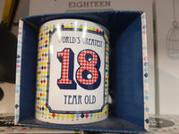 18 Birthday Ceramic Coffee Tea Drink cup Mug Gift Boxed