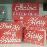 Merry Christmas Wooden Block Decoration