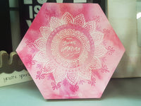 Pink Mandala Mum Hexagon Plaque - The Bowerbirds Nest of Treasures