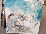 Teal Mystical Spirit Lisa Pollock Unicorn LED Wall Canvas - The Bowerbirds Nest of Treasures