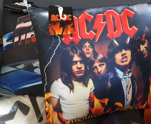 ACDC Highway to Hell Filled Cushion - The Bowerbirds Nest of Treasures