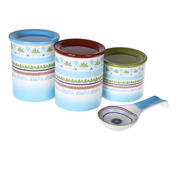 Marrakesh Ceramic Cannister Set 4 Peice Collection