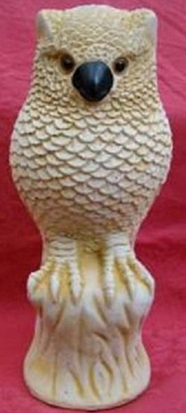 CUTE OWL ON LOG Concrete Garden Ornament Statue - The Bowerbirds Nest of Treasures