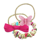 Pink Poppy Butterflies & Florals Hair Elastic Set