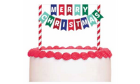 Merry Christmas Cake Bunting Topper