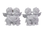 Twin Cherubs Holding Love Heart