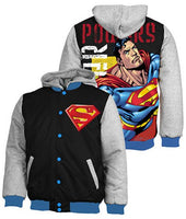 Superman DC Mens Logo Bomber Jacket Official Marvel Sublimated Quilted Lined - The Bowerbirds Nest of Treasures