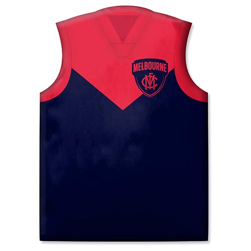 AFL Melbourne Demons Guernsey Jersey Shaped Cushion Pillow - The Bowerbirds Nest of Treasures