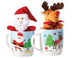 Christmas Ceramic Mug With Reindeer Toy