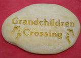 Grandchildren Crossing Rock Stone Concrete Garden Statue Ornament - The Bowerbirds Nest of Treasures