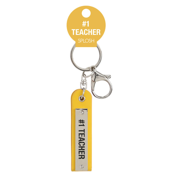 #1 Teacher Keychain Keyring